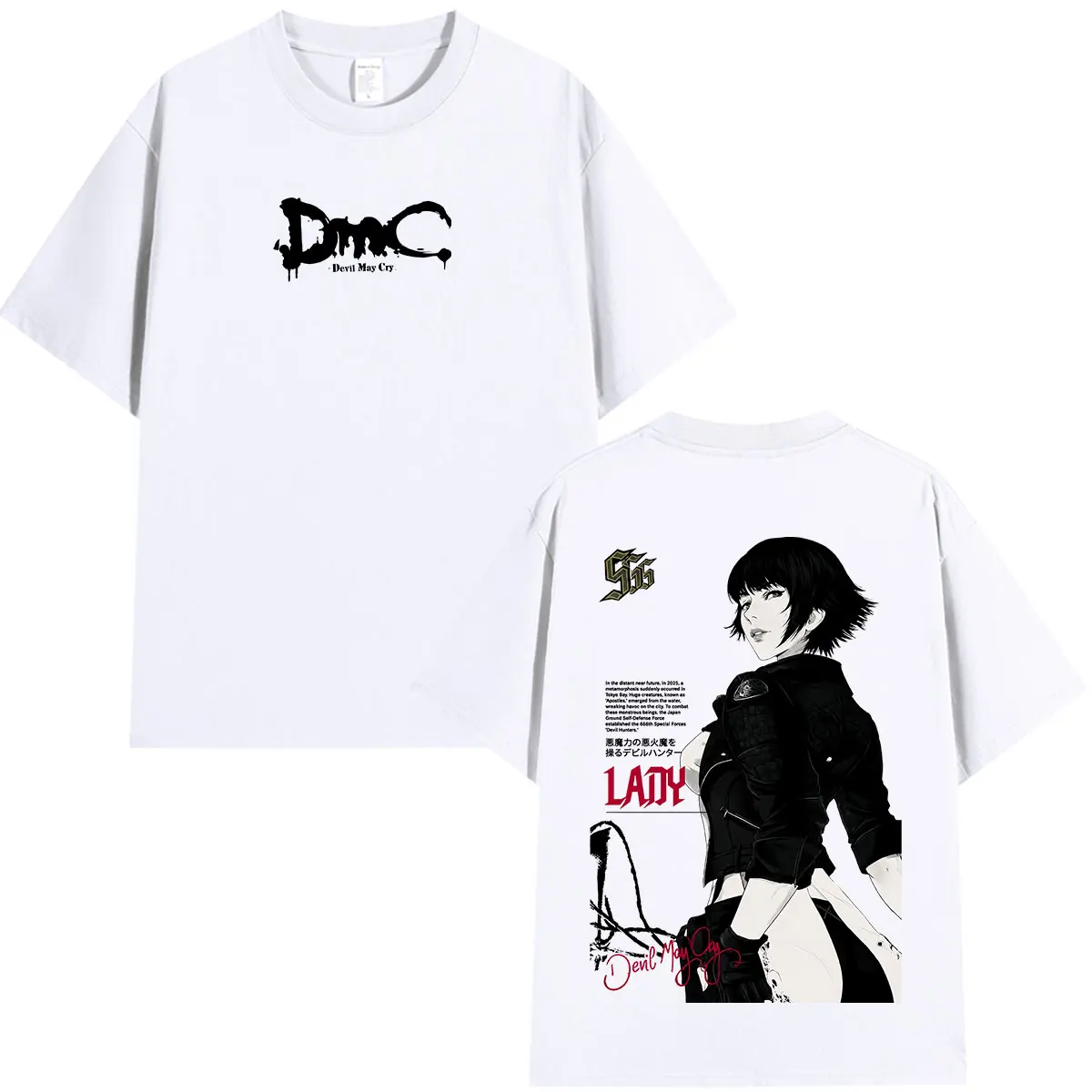 Game Devil May Cry Lady Dante T Shirts Men's Women Clothing Fashion T-shirts Casual Cotton Short Sleeves T Shirt Tops Streetwear