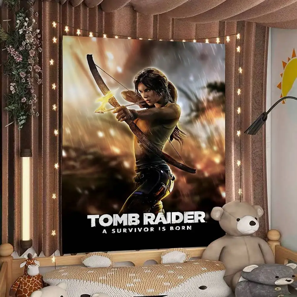 Game T-Tomb Raider Lara Hanging Bohemian Tapestry Bohemian Wall Tapestries Mandala Cheap Hippie Wall Hanging