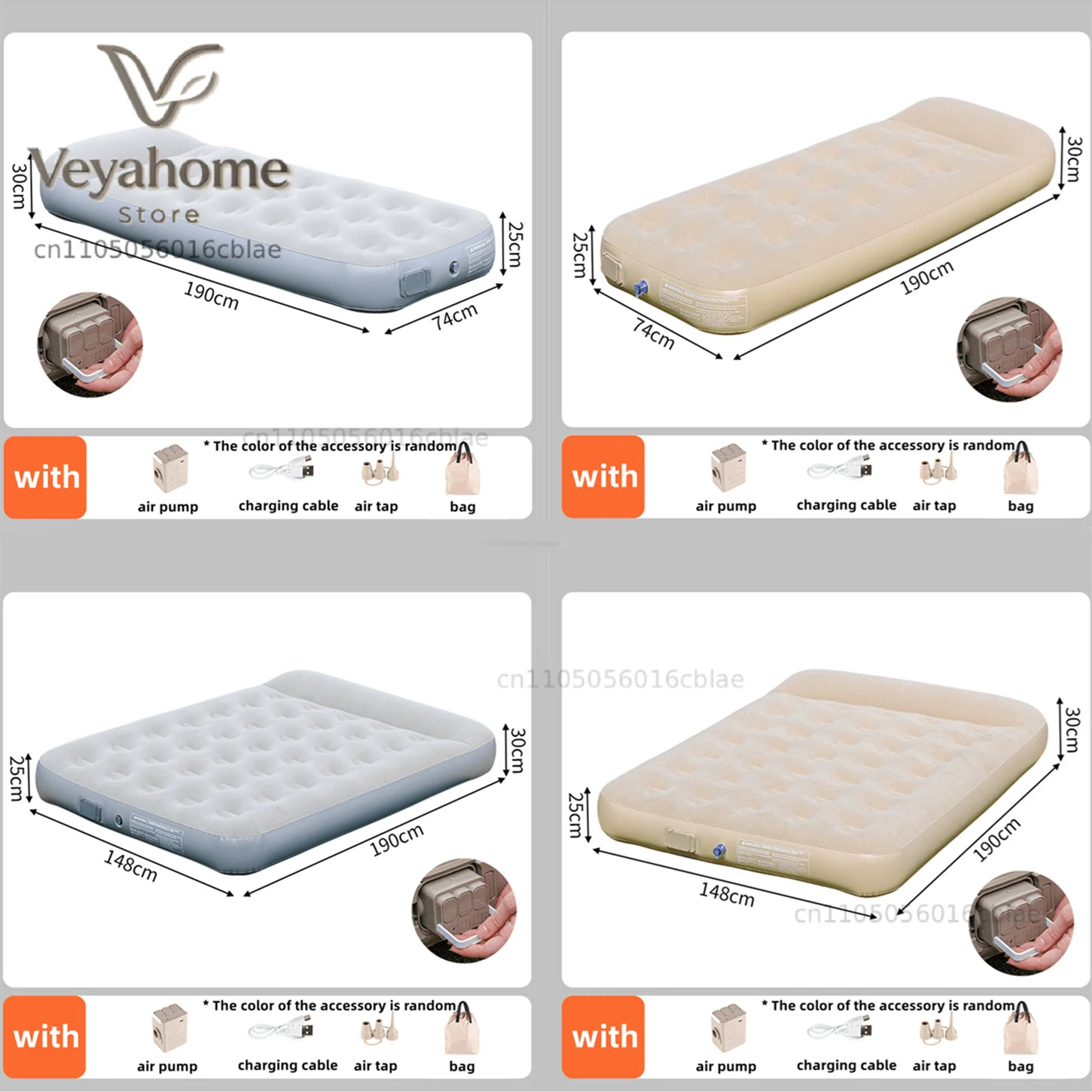 New Air Mattress Built-in Pump Self-inflating Mat Cushion Outdoor Tent Inflatable Bed Double sleeping Pad For Camping or Indoor