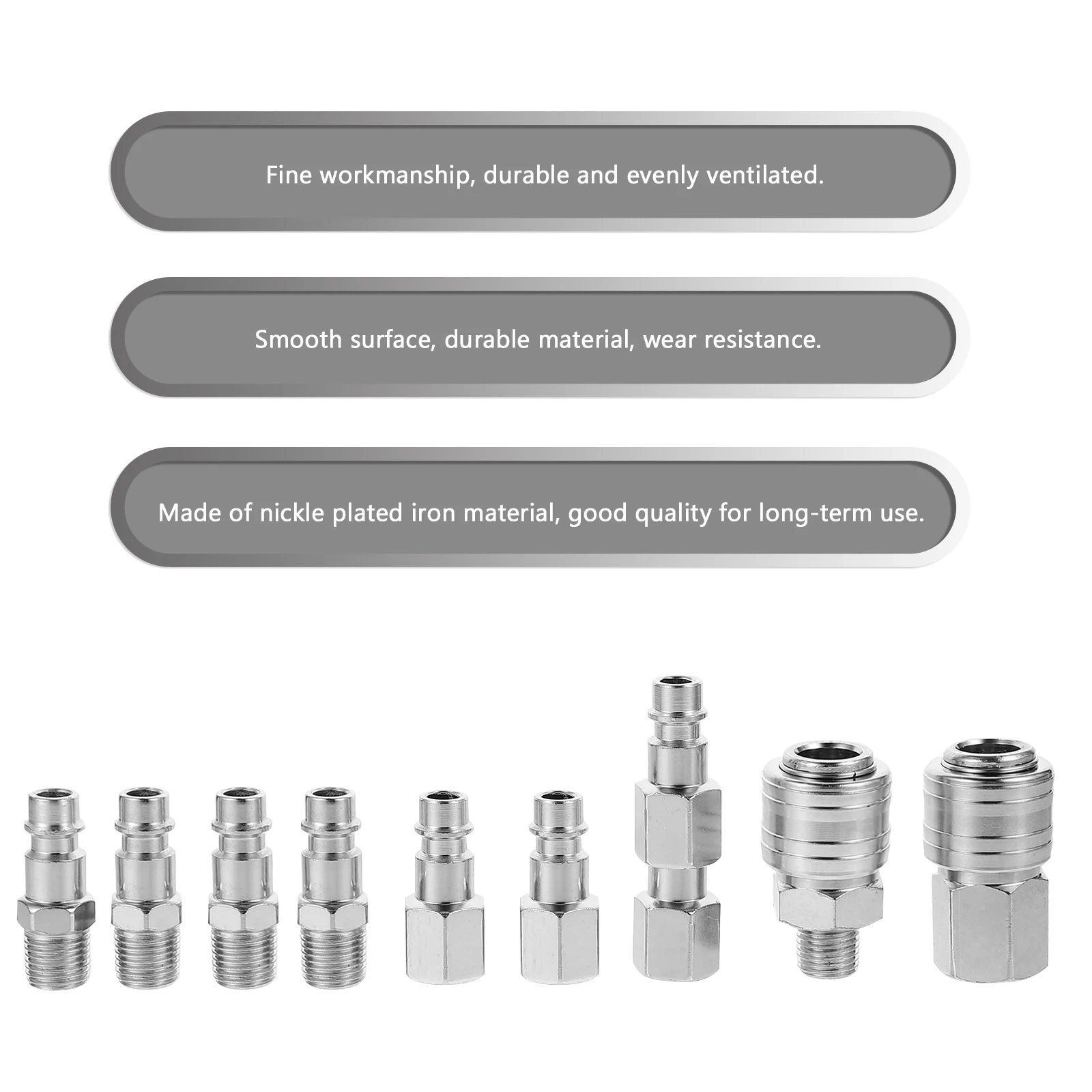

10 Pcs Pneumatic Connector Hose Quick Fittings Compressor Coupler Joints