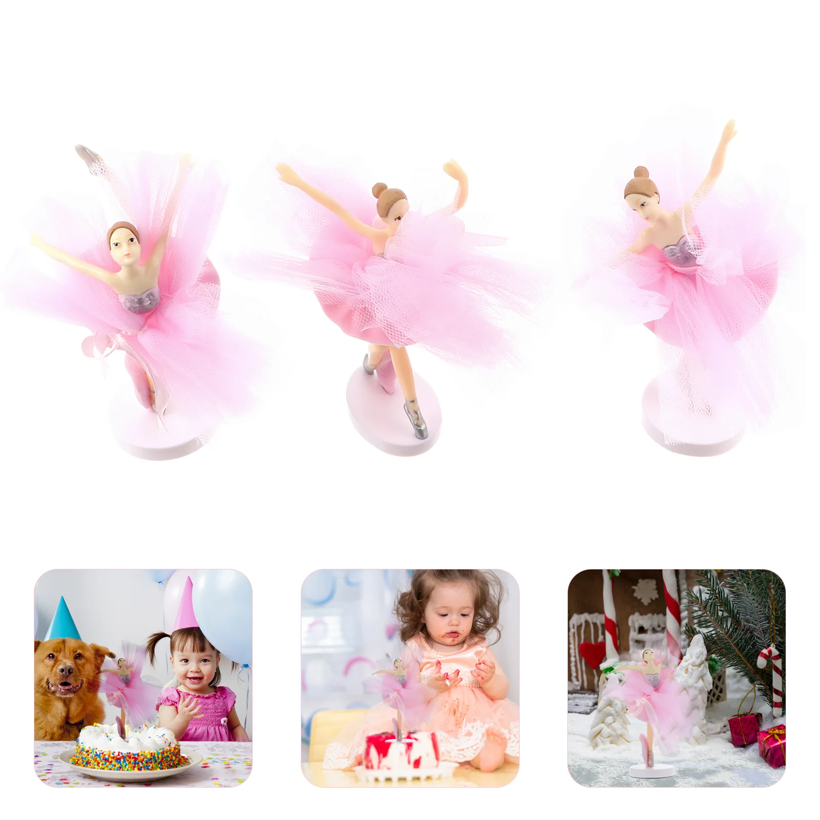 

Cake Decoration Party Cupcake Toppers Tulle Girl Favor Creative Dessert Ornament Decorations