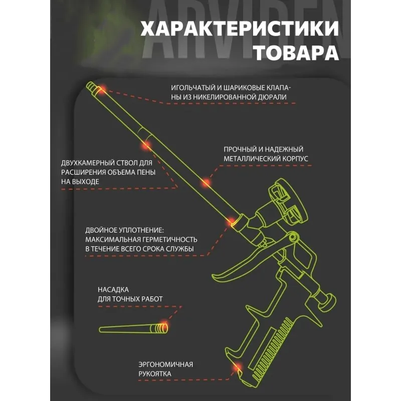 

【СКИДКА】1 шт. пистолет для пены - профессиональный распылитель для легкого нанесения, эргономичный дизайн, идеально подходит для дома и строительства.