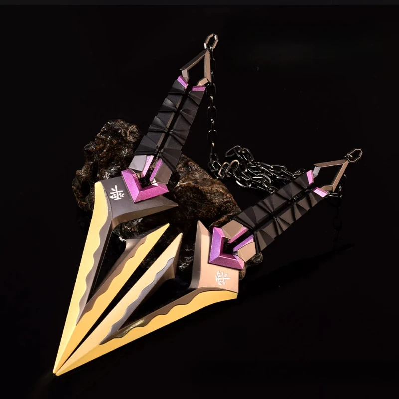 22cm/8.66in Valorant Knife 게임 주변기기 사무라이 검 Kuronami No Yaiba 보라색 Karambit 금속 칼 무기 모델 공예 장난감