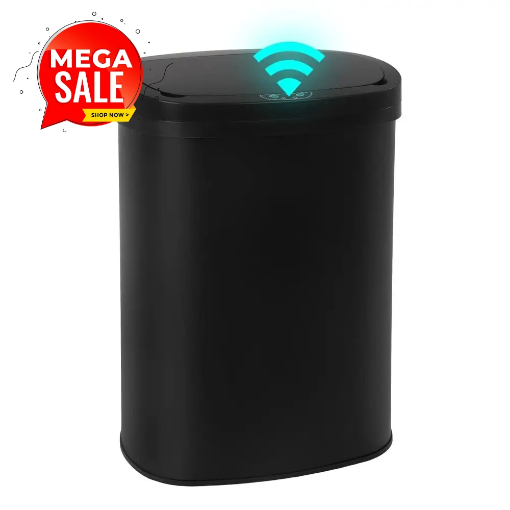 

Автоматическое мусорное ведро из нержавеющей стали на 13 галлонов с сенсорной крышкой и датчиком движения для кухни, дома и офиса