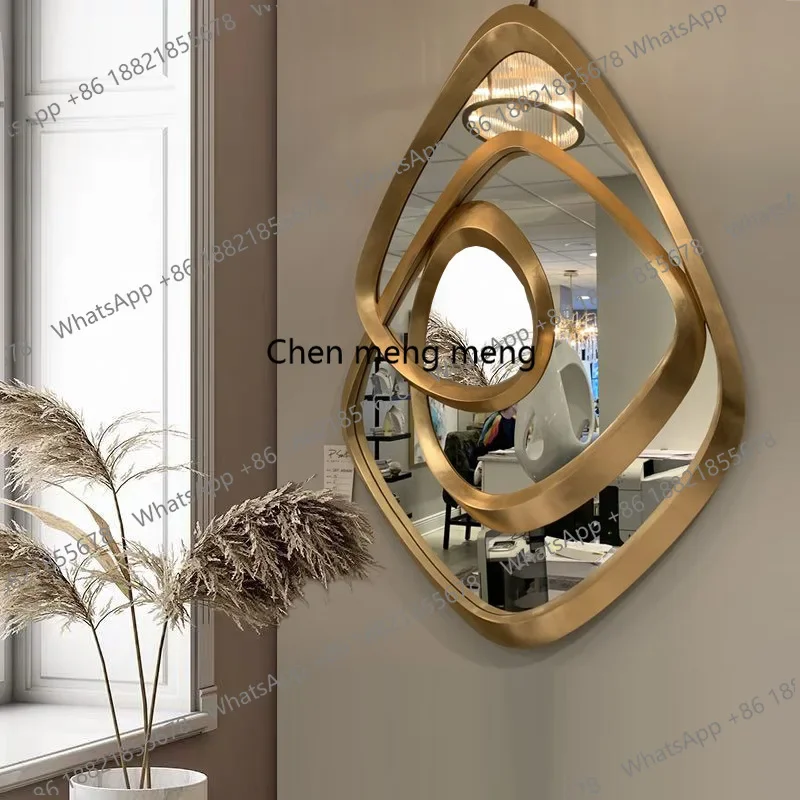F150European style decorative mirror wall hanging light luxury living room home French art entrance mirror hanging wall