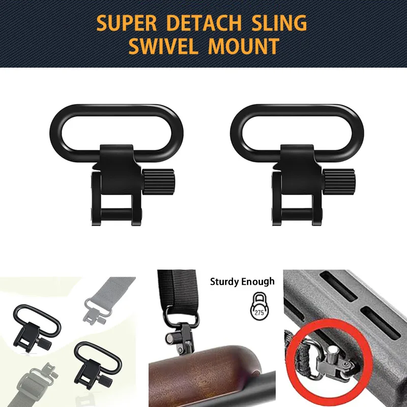 Quick Detach Sling  Swivels Stud For Hunting Outfit Sling Mounting Kit With Steel Screws 2Pcs