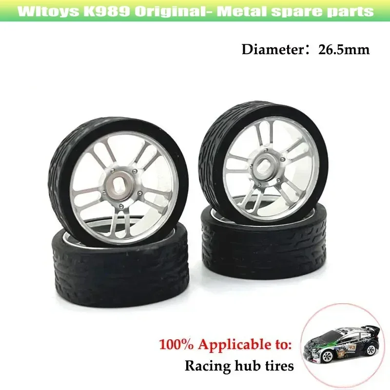 4pack Lot Upgrade Hard Drift Wheel Tires Compatible with Wltoys 1 28 K989 K969 284131 RC Car Upgrade Parts RC  Car Accessories