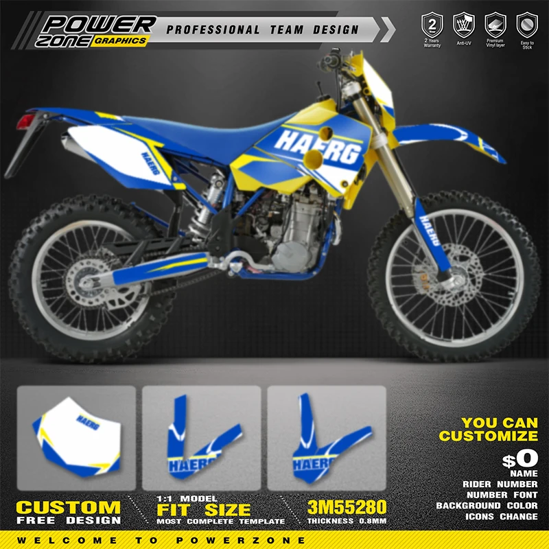 

PowerZone Custom Team Graphics Backgrounds Decals Stickers Kit For HUSABERG TE250 300 2001 2002 2003 2004 2005 FE 390 450 570 05