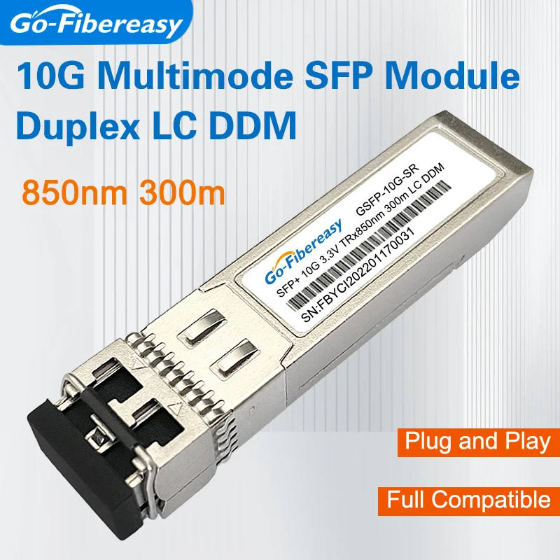 

10G SR SFP+ Module Multimode Duplex LC 850nm 300m SFP Fiber Transceiver SFP-10G-SR Compatible with MikroTik,Ubiquiti,Dell.Switch