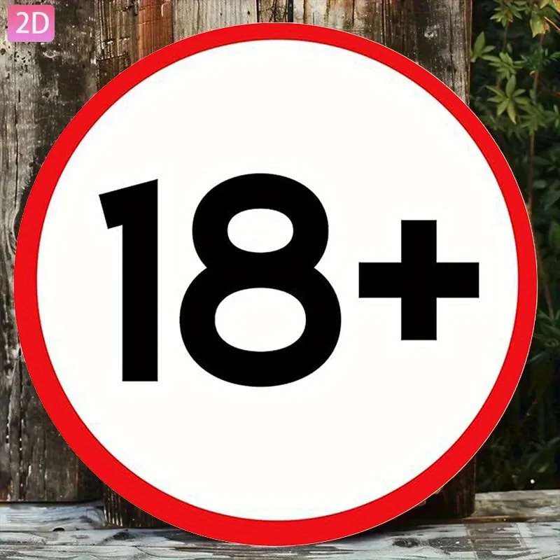 Vintage Adults Only Sign 8x8 Inch Retro Aluminum Metal Wall Art Decor for Bar Cafe Garden Home