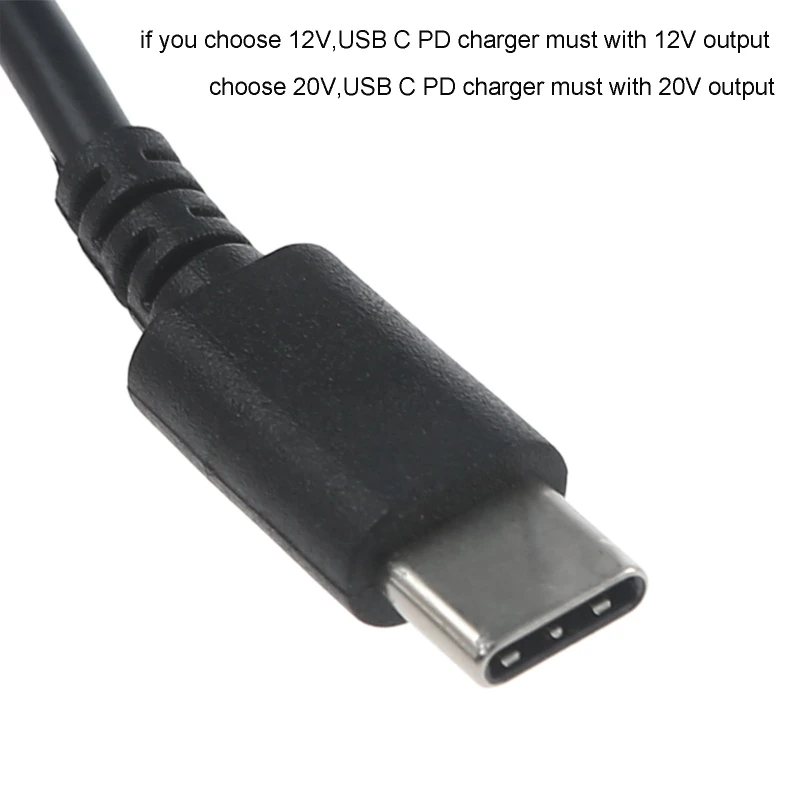 200cm Length USB C/Type-C PD to 12V 5.5x2.1mm Power Cable Converter Cord for LED Light Laptop Type-C PD Trigger Cord