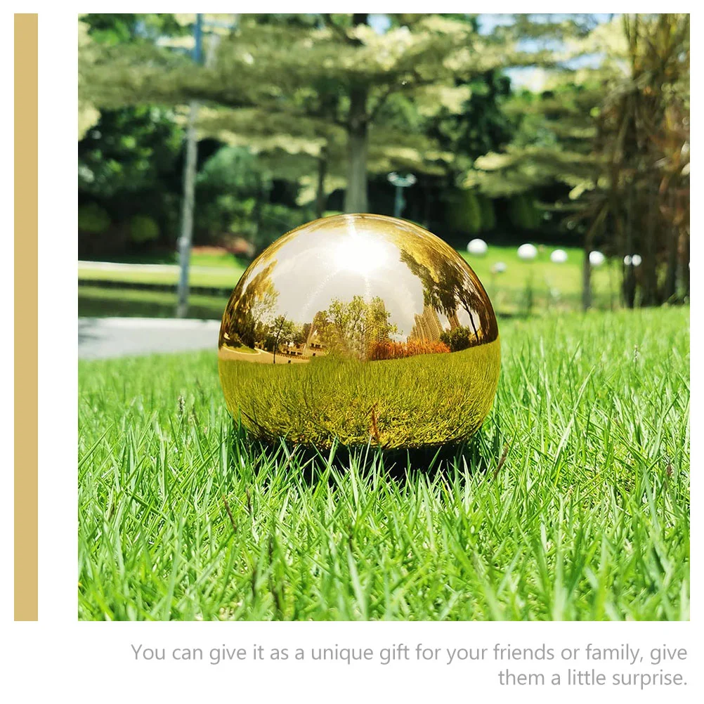 8 Pcs Patio Decorations Outdoor Metal Garden Reflective Globe Golden Mirror Ball for Reflection