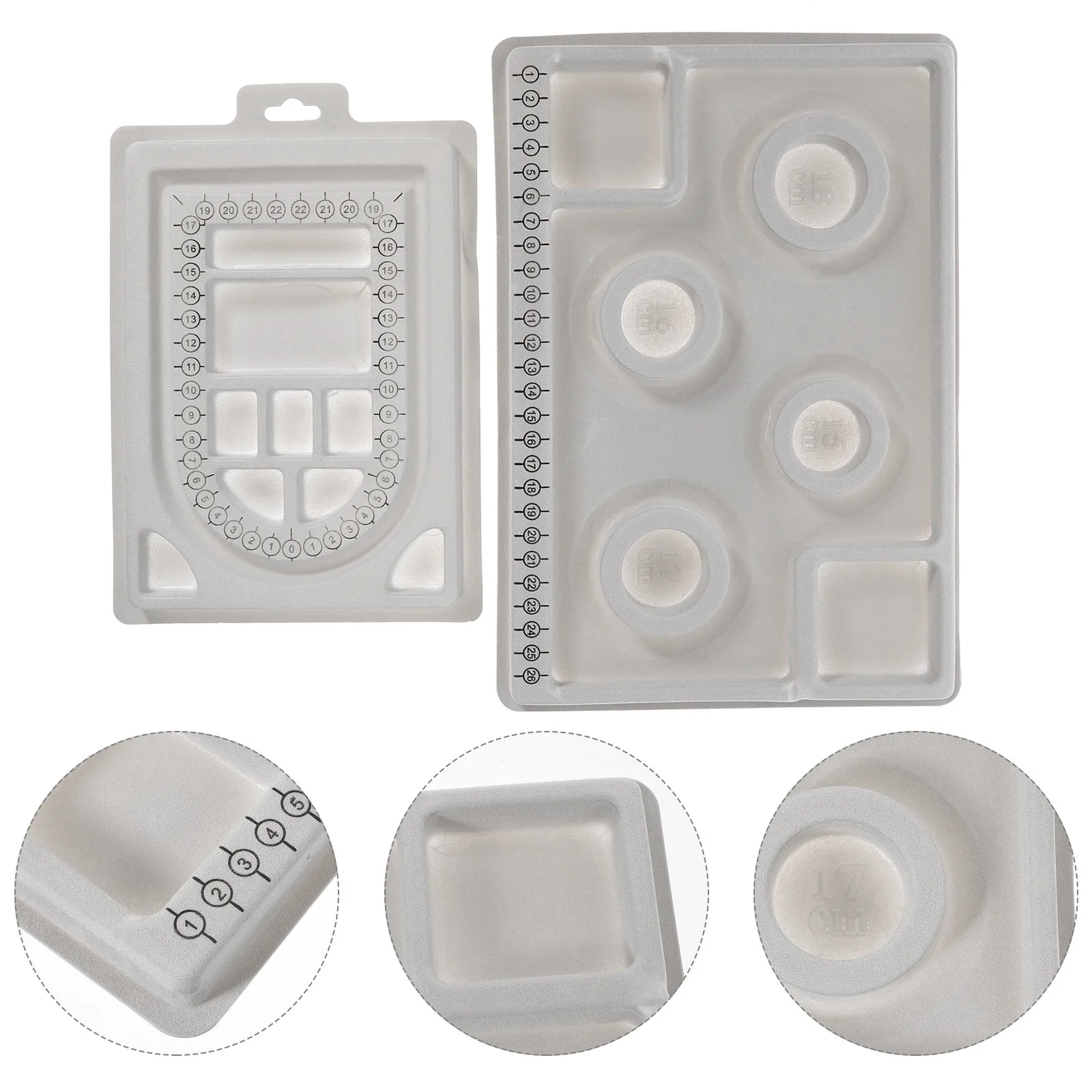 

2pcs Jewelry Making Bead Design Tray Groove Measurement Board Necklace Bracelet Diy Beading Tool Organizer Durable Pp Material