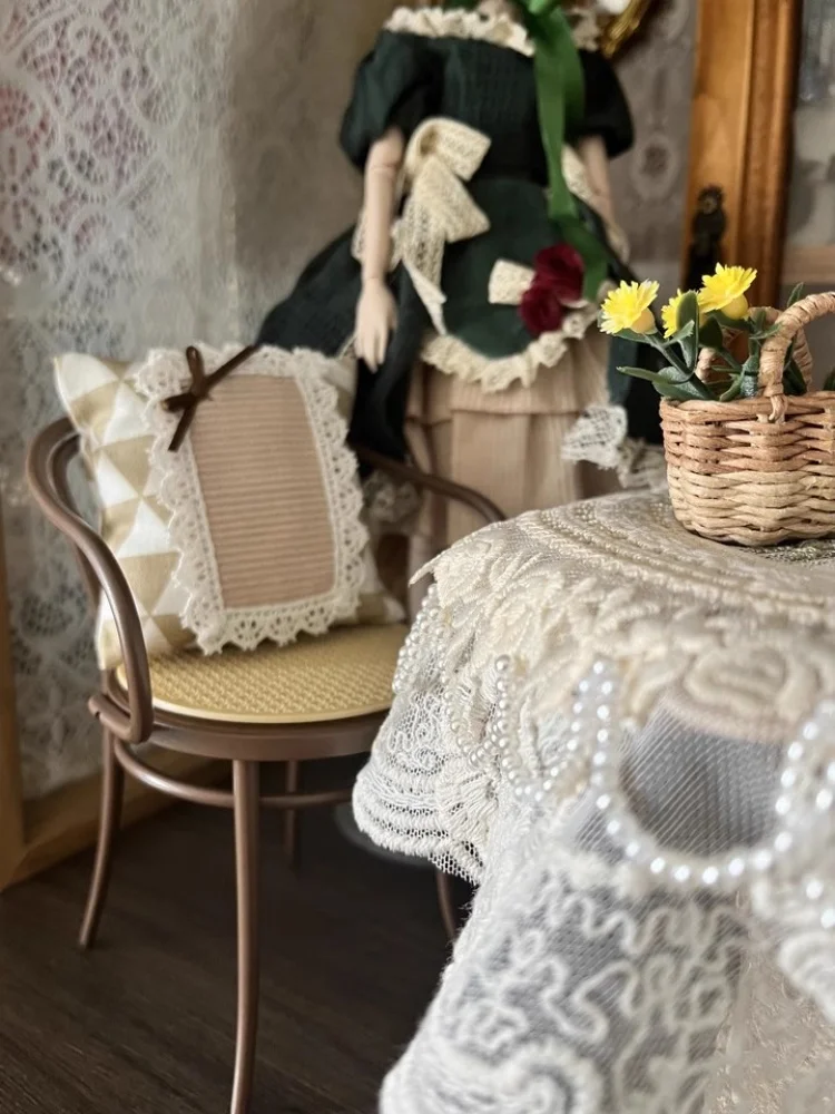 1:6 Doll House Mini Model Furniture Accessories Vintage TON30 Armchair Bjd Ob11 Gsc Blyth Soldier Lol Miniatures Metal Chair Toy