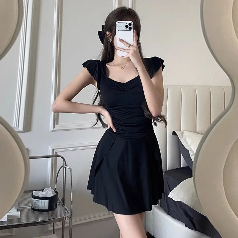 Nuevo vestido de una pieza para mujer, sensación conservadora de alta gama, ligeramente pura, estilo de celebridad de Internet, que cubre el vientre