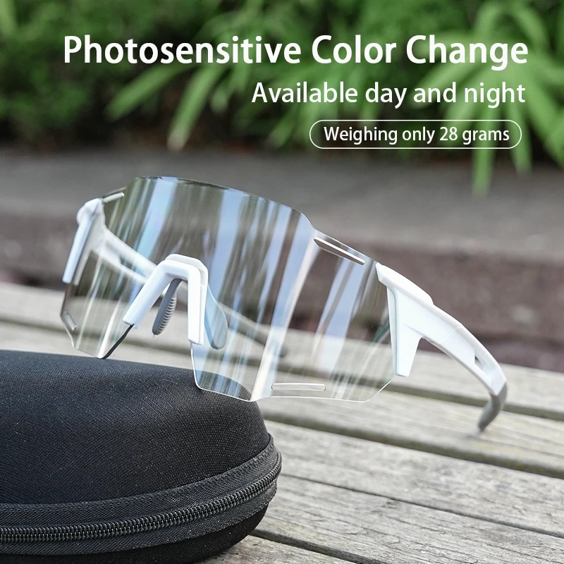 Photochrome Fahrradbrille, UV-Schutz, Fahrrad-Sonnenbrille für Männer und Frauen, Sportbrille, UV-Schutz