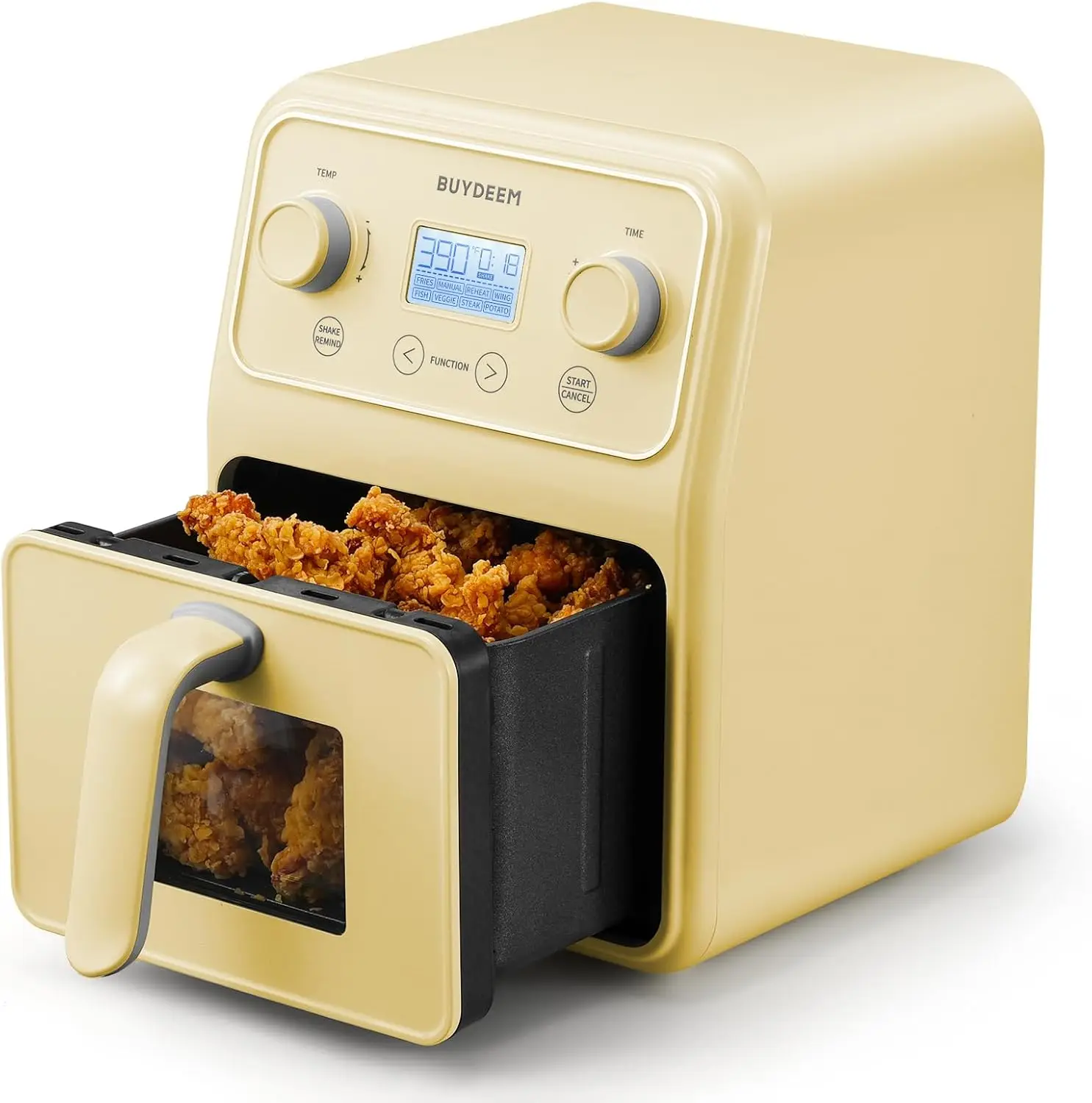 

F51 8-in-1 Air Fryer 4.2QT, Retro Countertop Airfryer Oven with Visible Window, Shake Reminder, One-touch Control with LCD