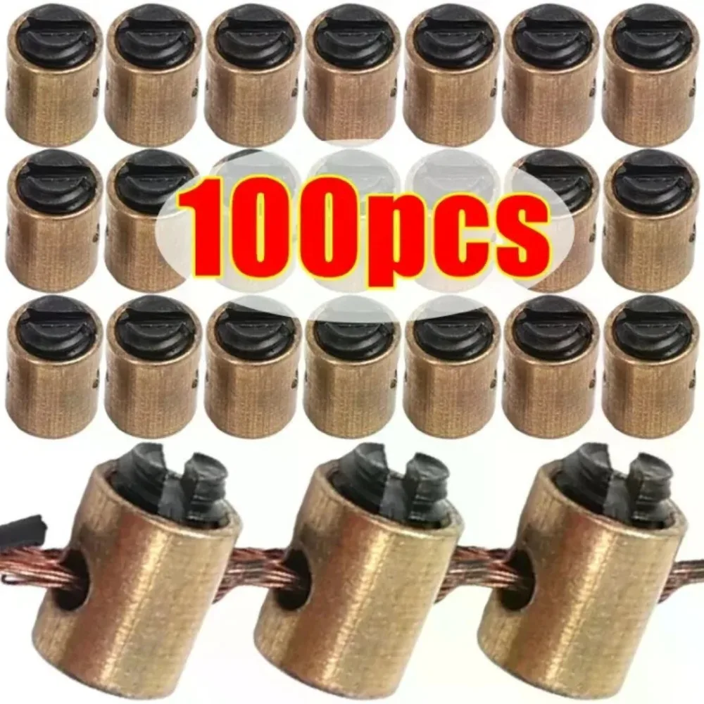 10/30/100pc Motorcycle Throttle Cable Metal Stop Bolt Solderless Throttle Cable Connector Brake Wire End Clamps Motorcycle Parts