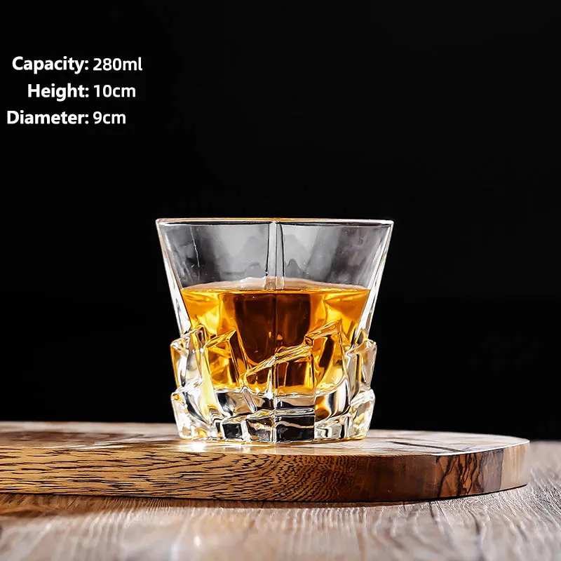 LYN&GY Lead-Free Glass Whiskey Glasses,Thick-Walled Crystal Glassware,Ideal for Bourbon and Scotch Whiskey,Elegant Barware Gift