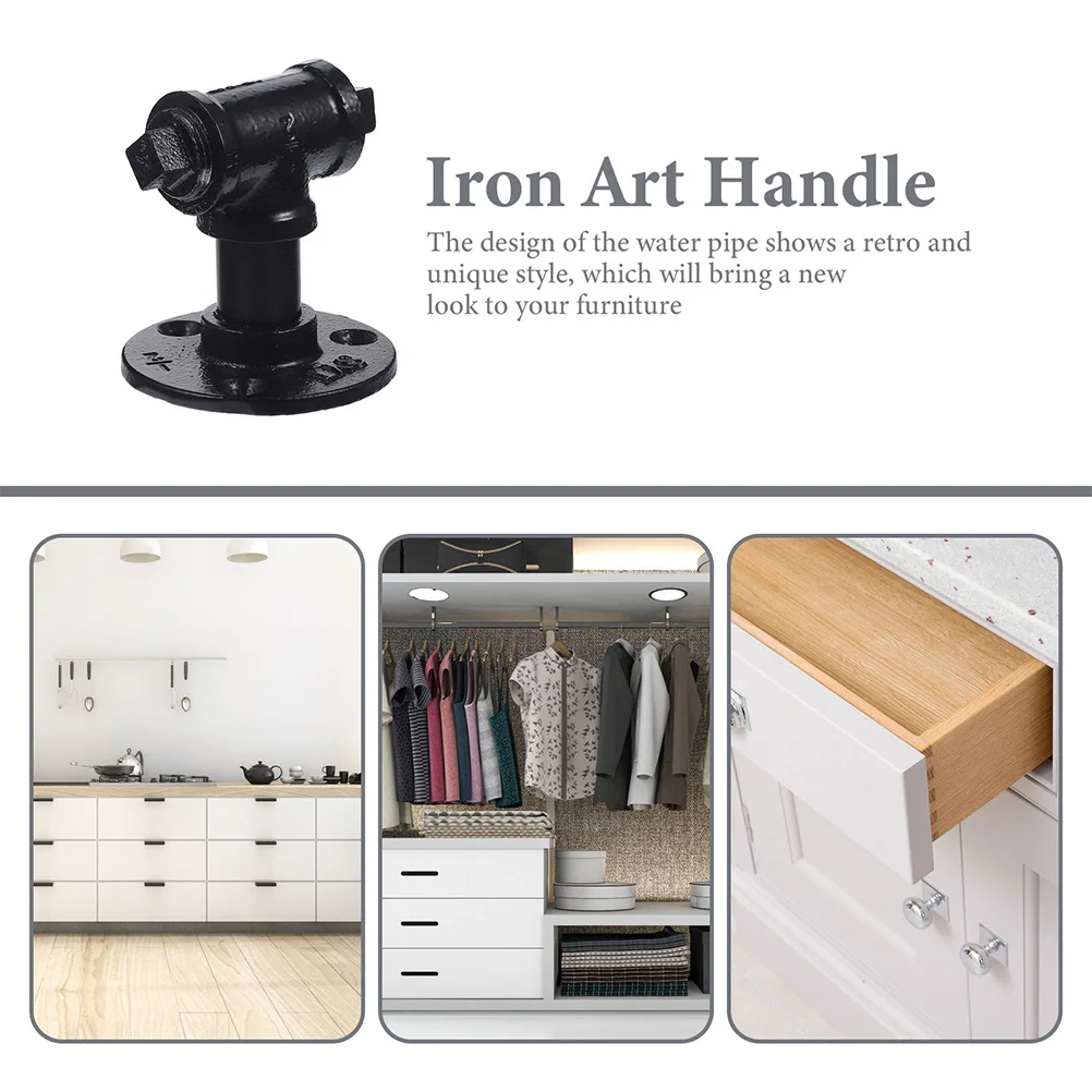 

2Pcs Industrial Style Knob Retro Handle Wardrobe Drawer Pull Safe Durable Smooth Surface Furniture Handles Vintage Style Handle