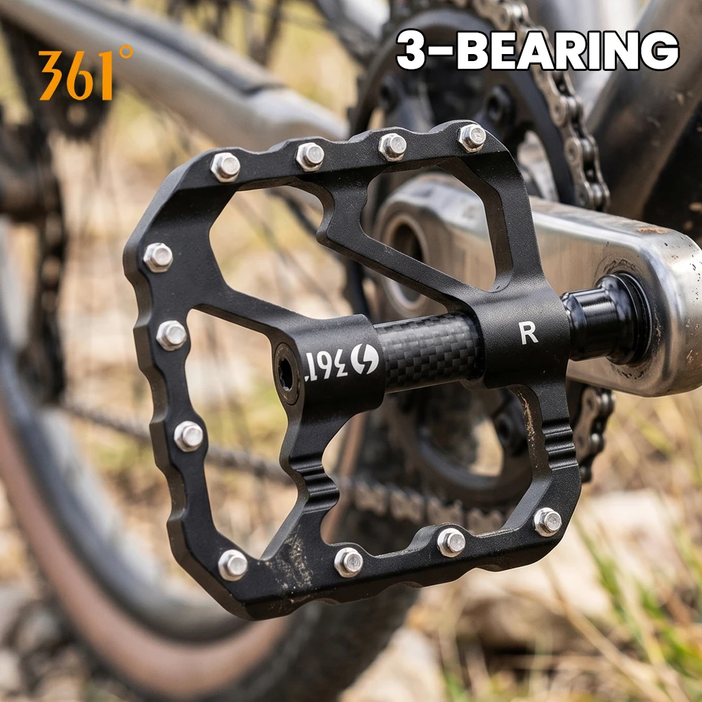 361 Degrees Ultralight Bike Pedal 3 Bearing Flat Platform MTB BMX Cycling Footrest Non Slip Aluminum Alloy Pedals Bicycle Parts