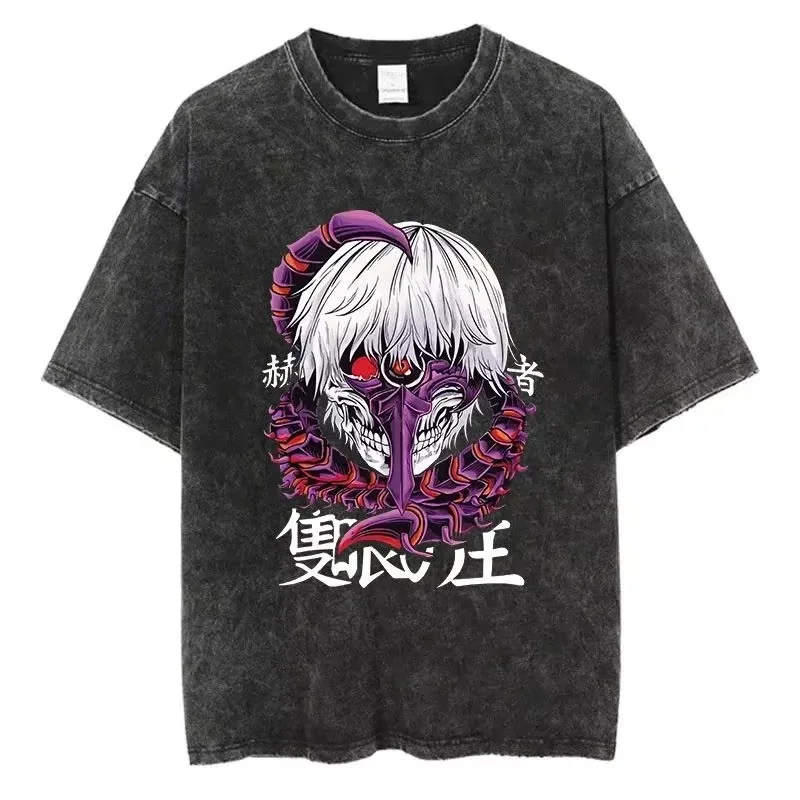 Herenkleding T-shirt Homme Grafische T-shirts Mannen T-shirt voor mannen Ropa Hombre Anime Tokyo Ghoul Gewassen Nieuw in Top & Tees