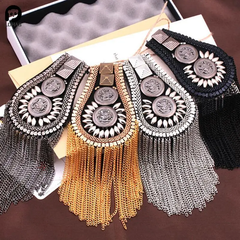 1pc Tassel Handmade Shoulder Jewelry Tassel Rhinestones Epaulettes Clothing Accessories Brooch Epaulet Shoulder Brooches