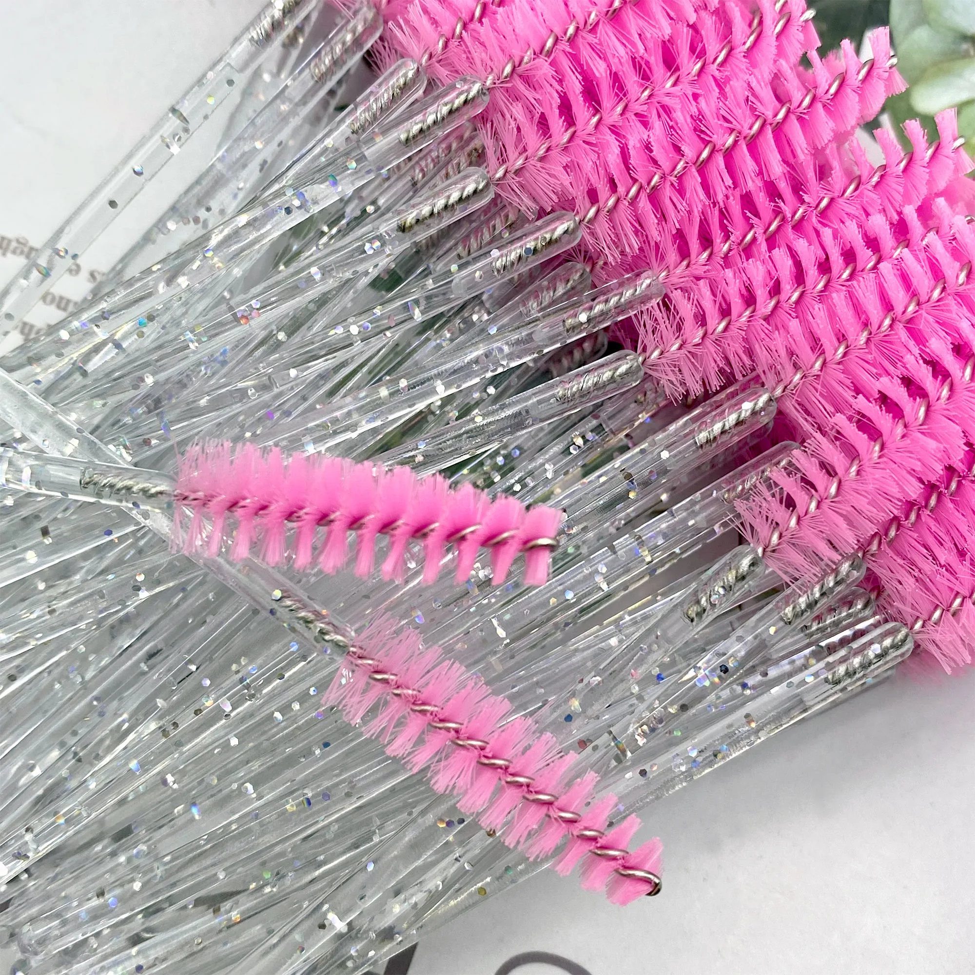 500Pcs Crystal Eyelashes Makeup Brushes Diamond Handle Mascara Wands Eyelash Extension Supplies Wholesale