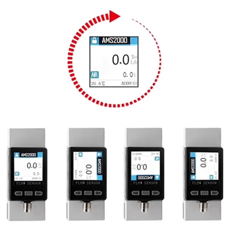 Débitmètre de masse de gaz thermique numérique intelligent AMS2000, 1 pièce, pour oxygène, air, azote, communication RS485