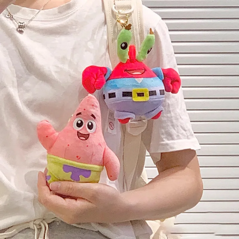 Anime Cartoon Spongebob Gary The Snail Plush Toys Kawaii Backpack Pendant Patrick Star Keychain Creative Gift for Boys and Girls