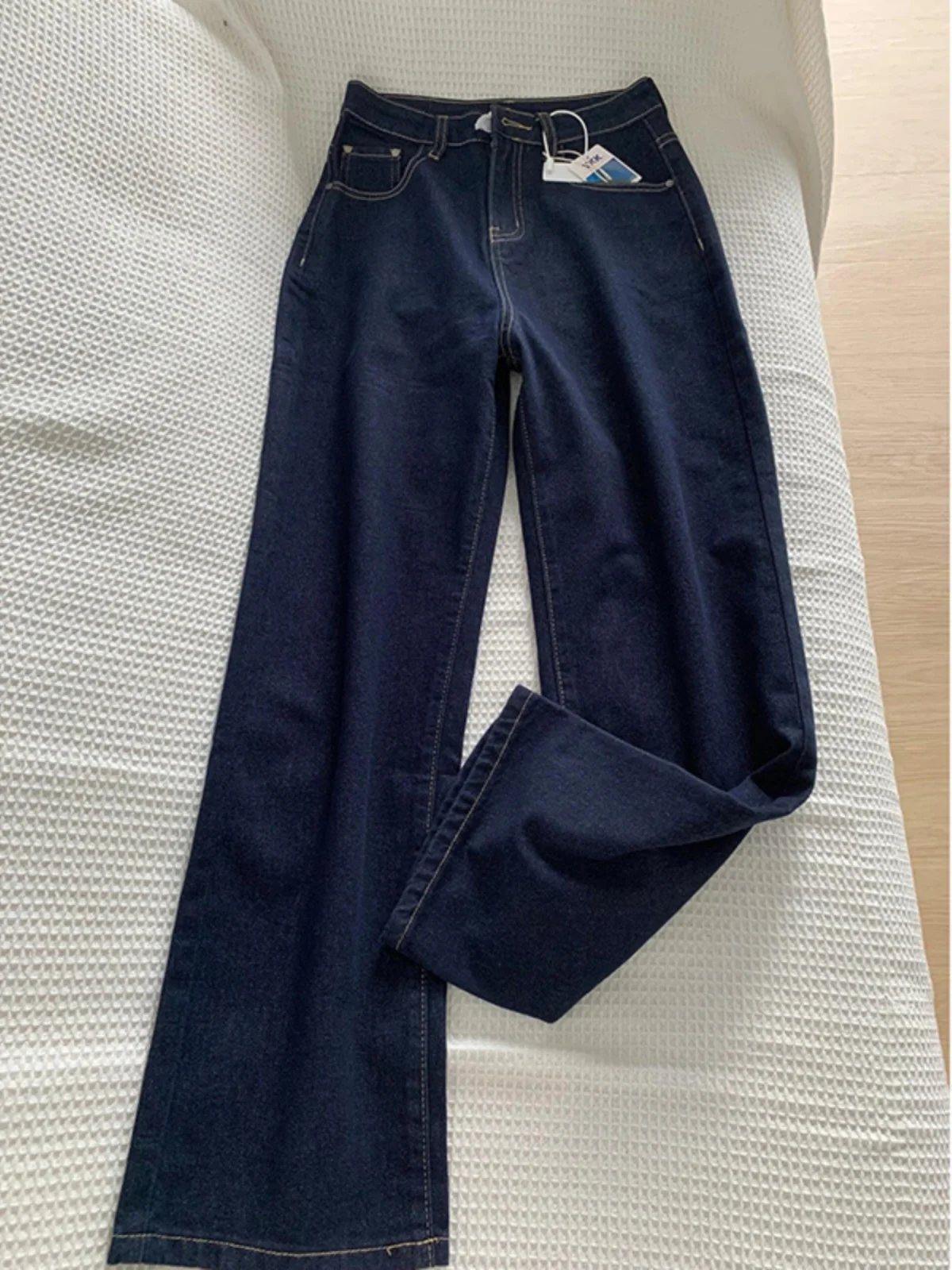 

Джинсы женские Deep Blue, свободные, прямые, с широкими штанинами, на высокой талии, удлиненные, из денима, весна-осень, новинка