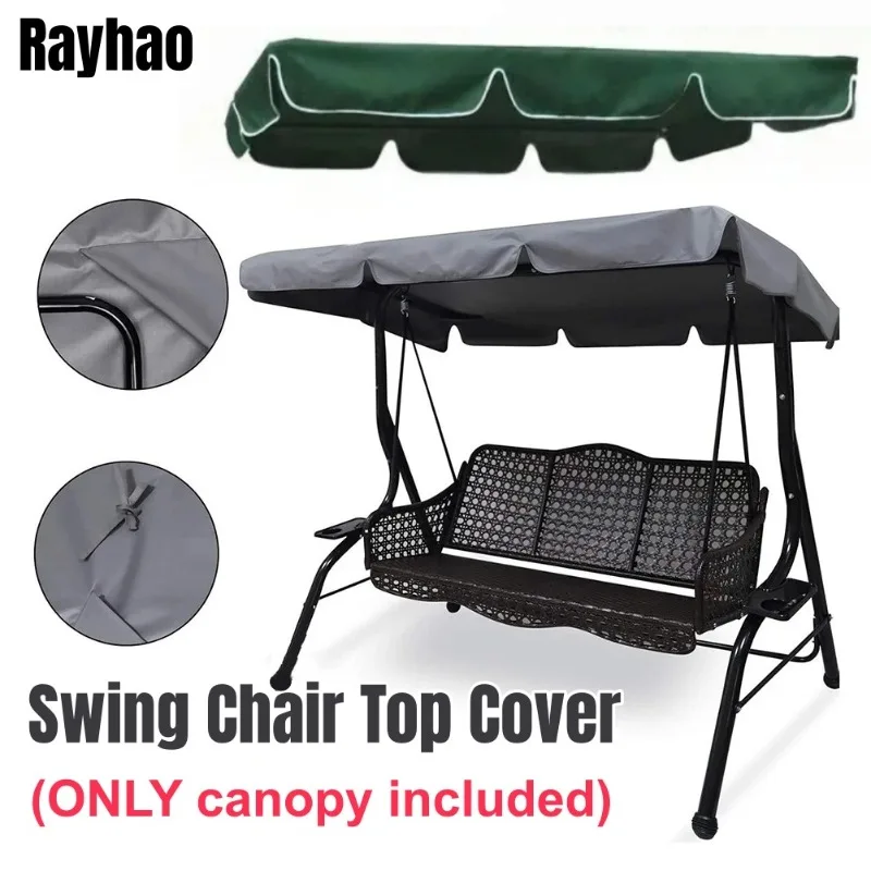 Swing Chair Canopy Replacement Waterproof Windproof Anti-UV Outdoor Patio Porch Swing Seat Canopy Swing Canopy Top Cover Shades