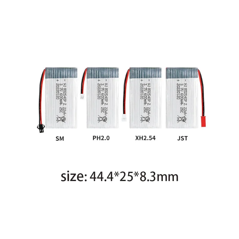 802540P Drone Battery 3.7V 600mAh 25C Polymer Lithium Battery X5C Aircraft Accessories Model Aircraft Battery 1-100PCS