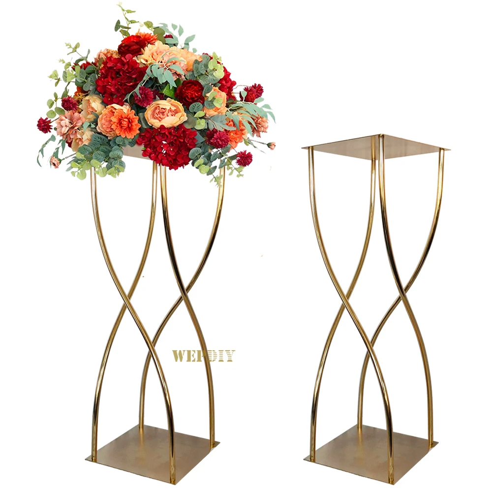 2pcs)New wedding background decoration iron rack props creative spiral road lead flower stand