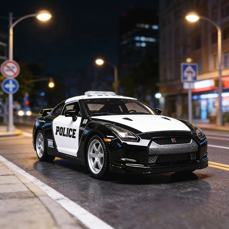 

Новая модель Maisto 1:24 Nissan GTR R35 2009, полицейский автомобиль из сплава, коллекционная модель, миниатюрная масштабная модель автомобиля, игрушка для детей