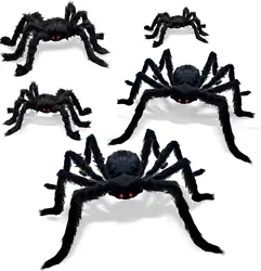 30-200cm Halloween Big Plush Spider Halloween Decoration Horror Giant Black Spider Outdoor Halloween Props Simulated Spider toys