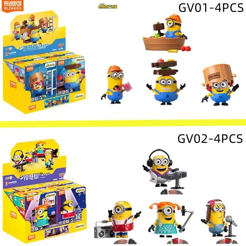 Original BLOKEES NEW Despicable Me Minions Bob Otto Stuart Kevin Anime Cartoon Characters Assembling Building Block Toys