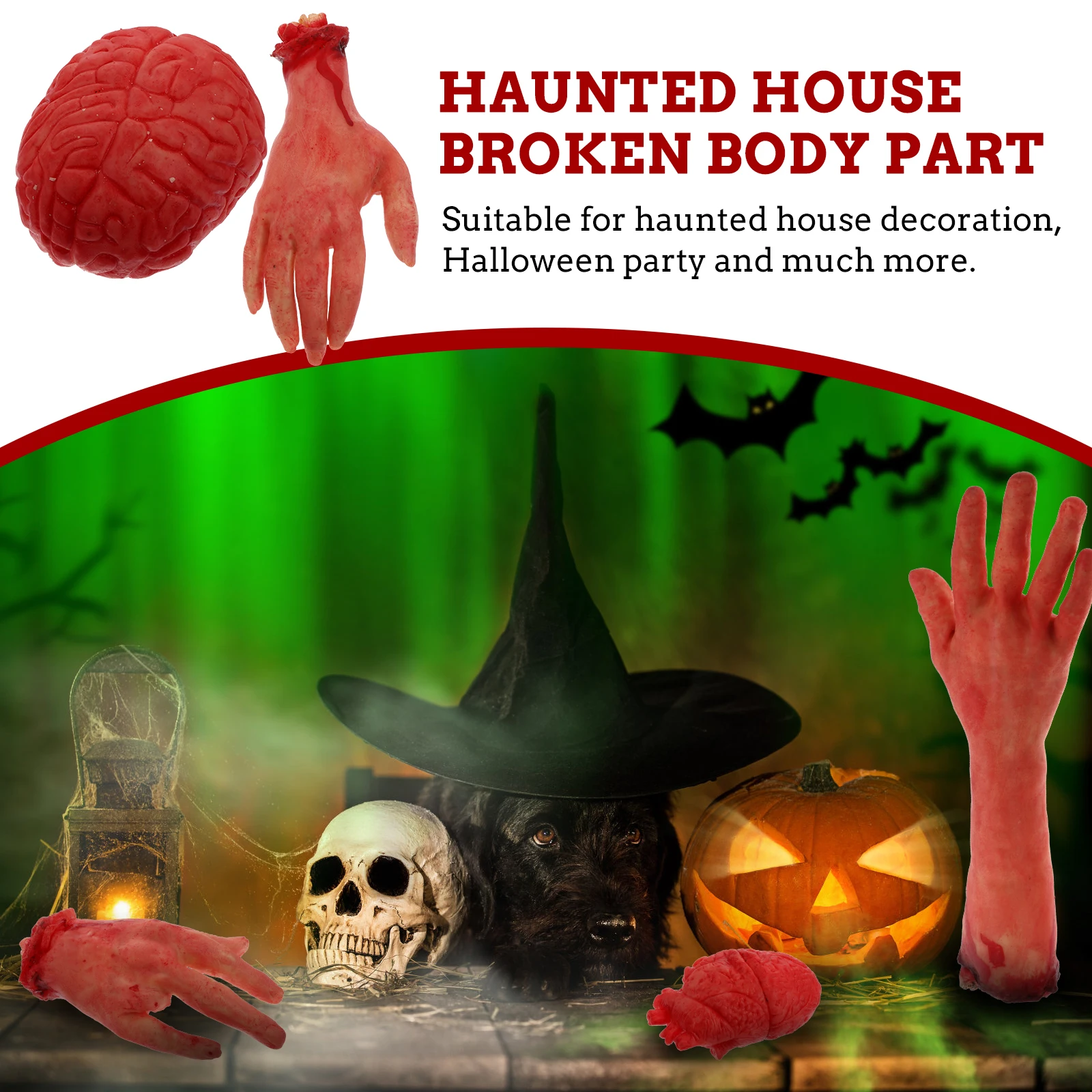 

6pcs Haunted Part Scary Prop Funny Decoration Premium Broken Body For Halloween Party Haunted House Horror Decoration