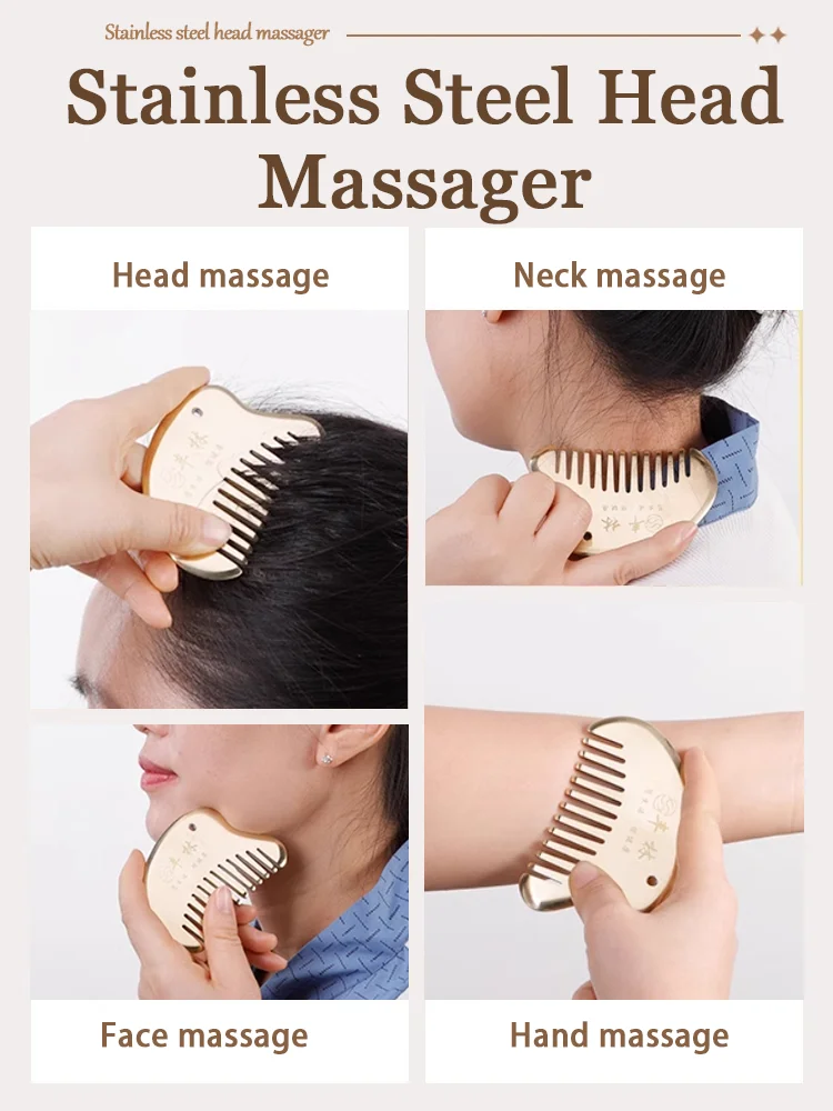 Free custom Logo guasha comb tool scalp massager acupuncture A gift for girl Massage Comb Pendant comb