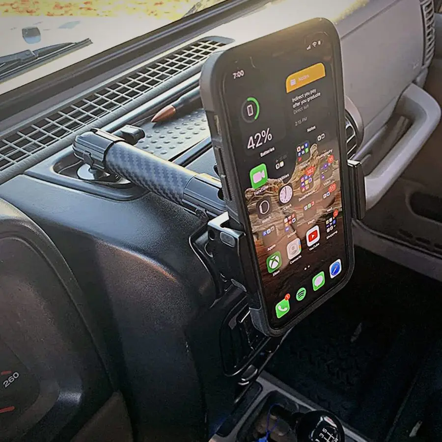 حامل هاتف خلوي متوافق مع جيب رانجلر 20072010 JK و 19972006 TJ مع حامل كروي 20 مم لهواتف iPhone وAndroid Sm #2