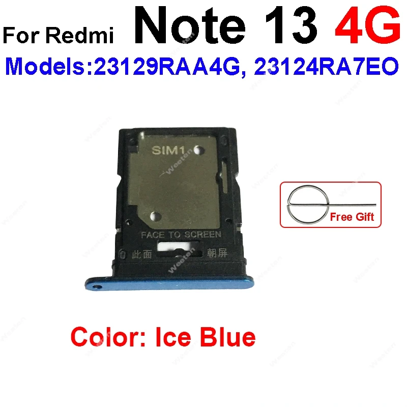 Sim Card Tray For Xiaomi Redmi Note 13 13Pro 4G 5G Sim Card Holder Reader SIM Card Slot Replacement Repair Parts