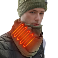 Adult Hot Neck Heater Short Plain Woven Polyester Scarf with Plush Covering Sleeves for Outdoor USB Heated Scarf