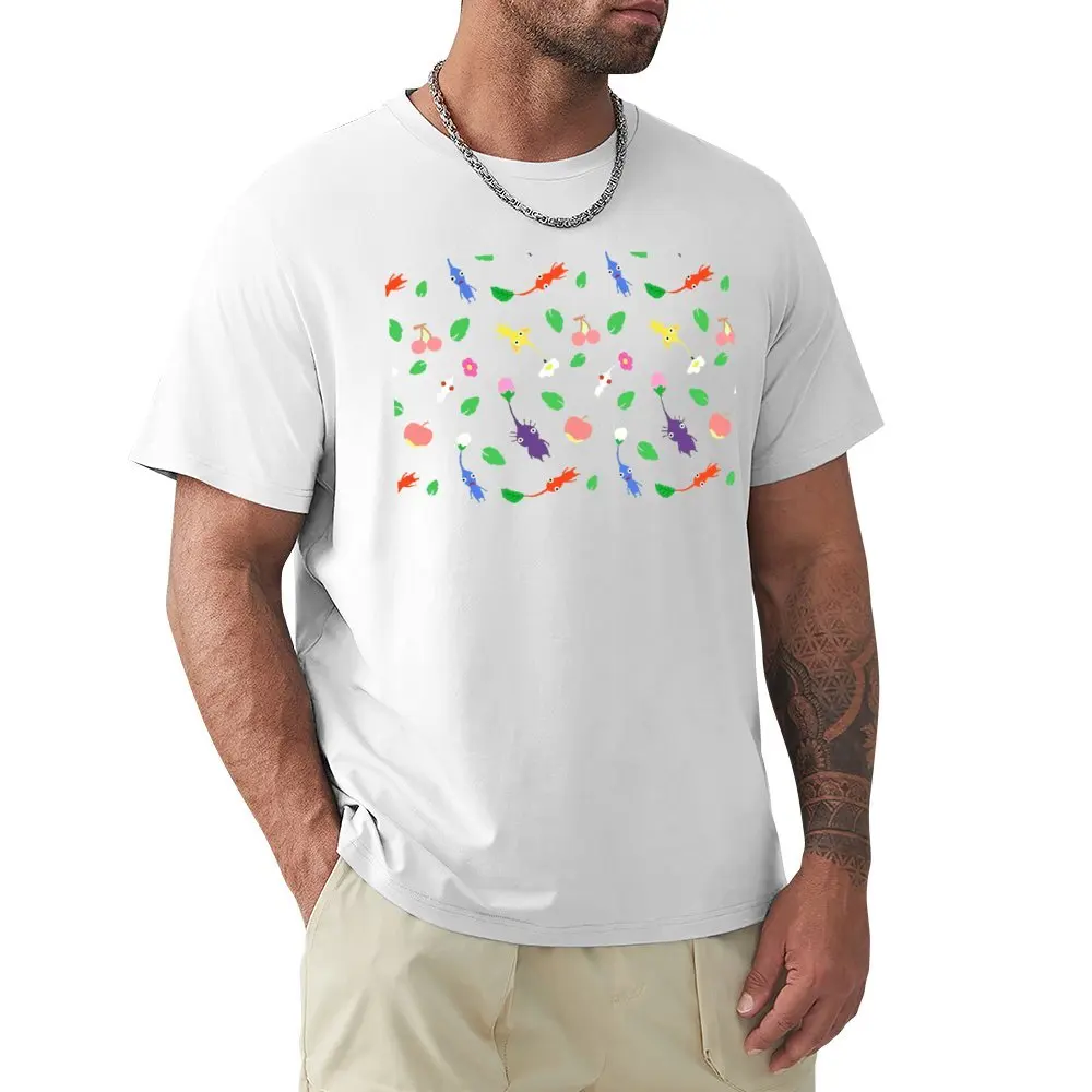 Fresh Cute Pikmin Pattern Jigsaw Puzzle T-shirt  Motion T-shirts Graphic Cool Humor Graphic Leisure USA Size