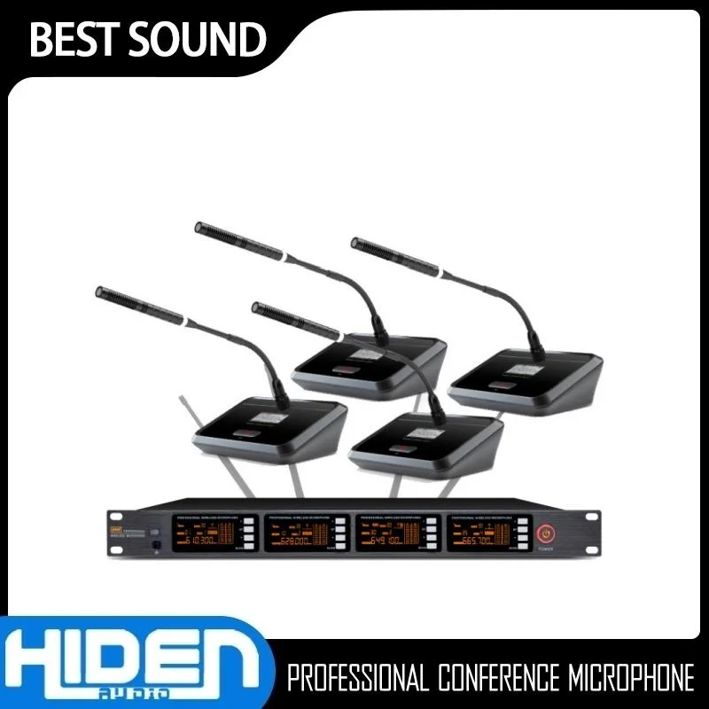 TS-9004NL Free Shipping One To Four Wireless Conference Microphone, Wireless Microphone, Condenser Gooseneck Desktop Microphone