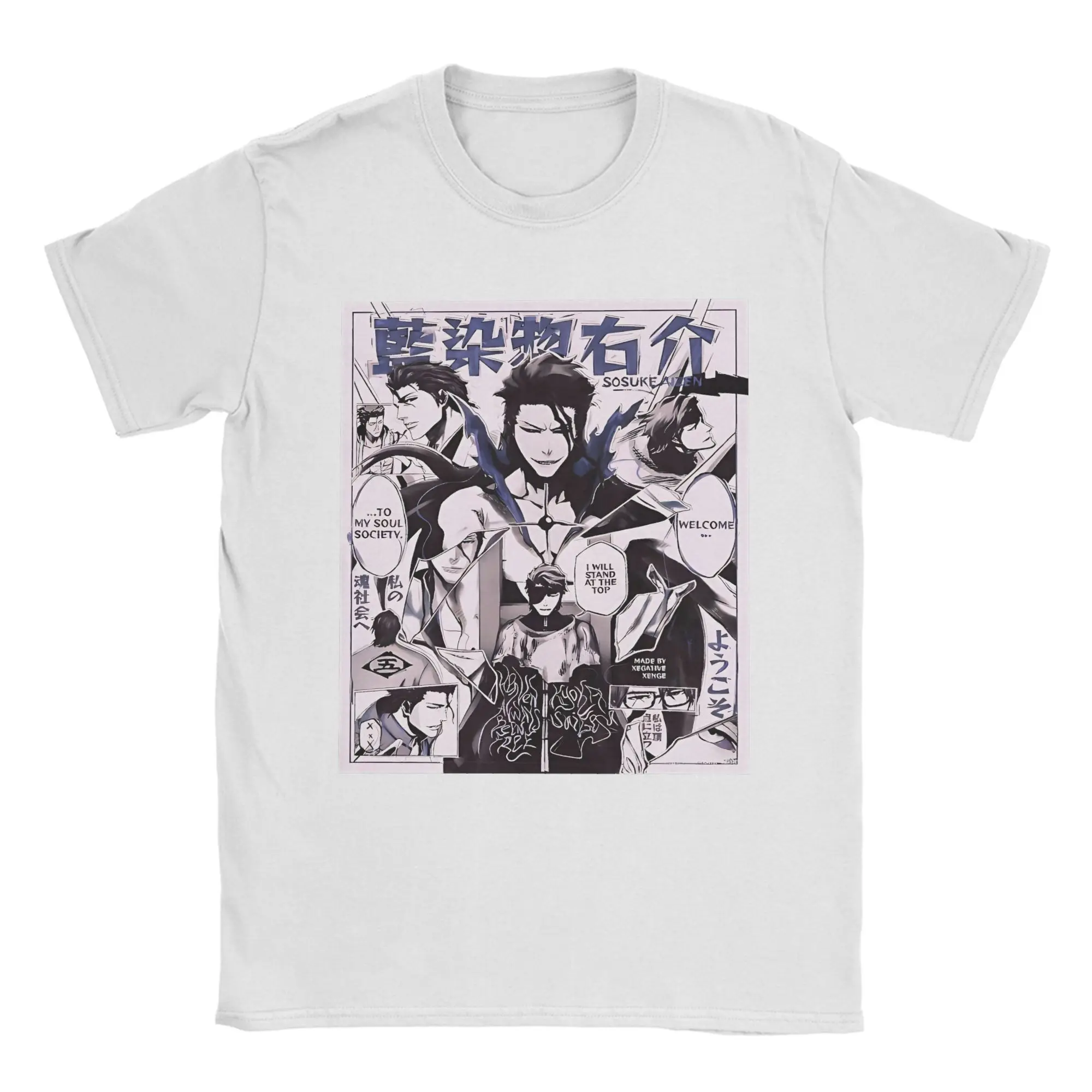 Men Women T-Shirt Aizen Sosuke Most Finnest Character T-Shirts Fashion  Summer Tees Y2K Casual Printed Cotton Tops Birthday Gift