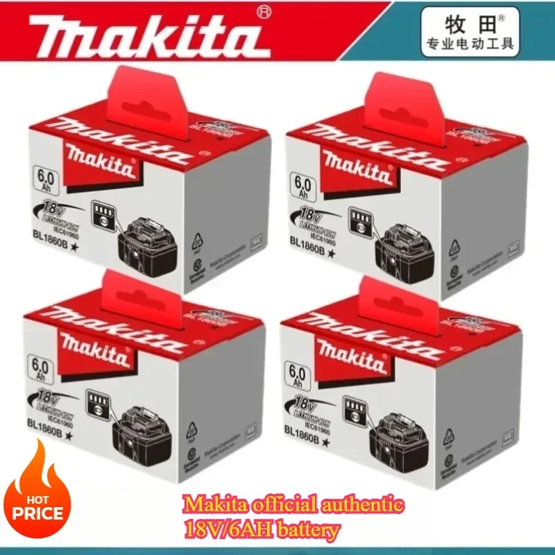 

100%Original Makita 6Ah for Makita 18V Battery BL1830B BL1850B BL1850 BL1840 BL1860 BL1815 Replacement Lithium Battery