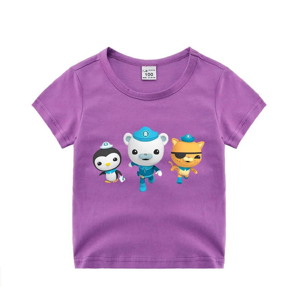 The Octonauts T Shirt Birthday Girls Boys Children Shirts Clothes Kawaii Graphic Tees 100% Cotton Tops Anime Birthday Gifts