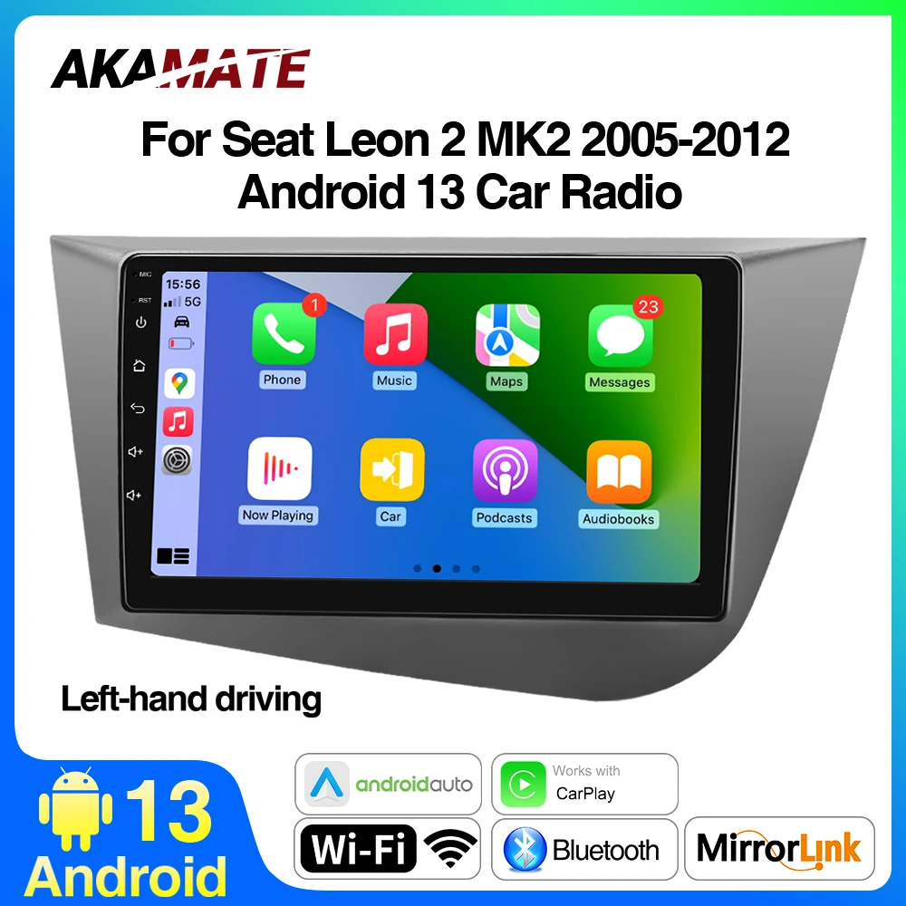 

9inch Car Radio for Seat Leon 2 MK2 2005 - 2012 CarPlay Android Auto Car Stereo Decorative Adaptation Frame Head Unit Navigation