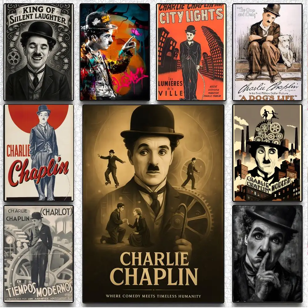actor classicfilm C-Charlie Chaplin Poster Artistic Instant Peel-Off Wall Decor Atmosphere Setter for Bedside & Shared Room