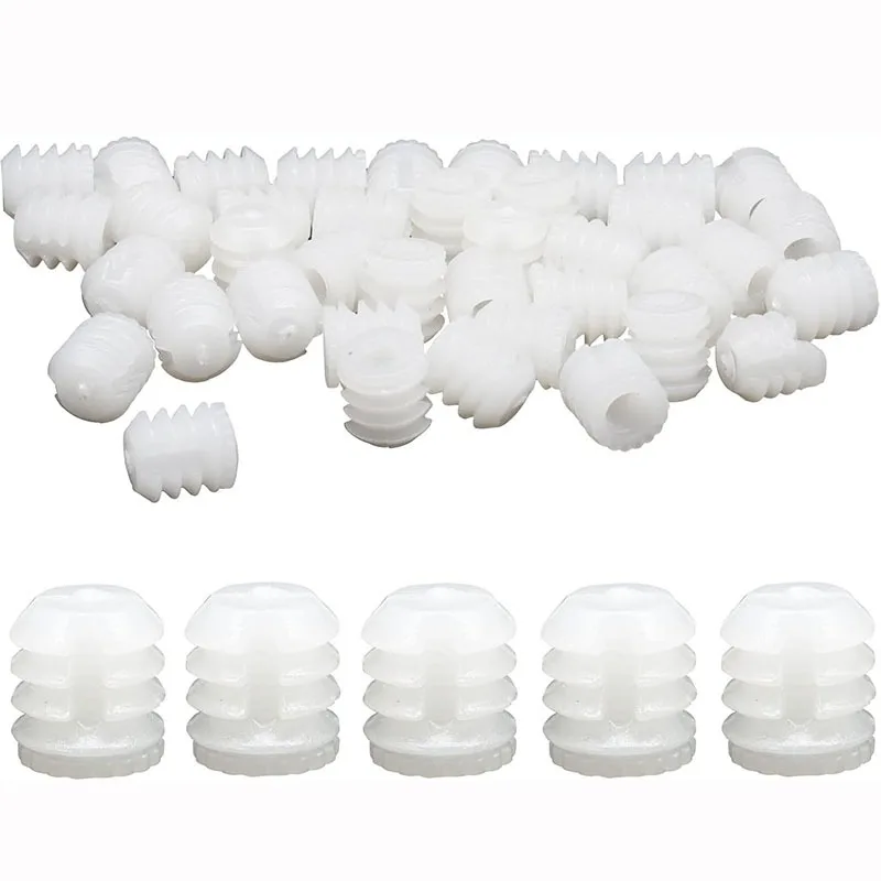 100er-Pack Kunststoff-Scharnierdübel-Einsätze 0,34 x 0,39 Zoll Schranktürbeschläge für Möbelverbindungen, Kunststoff-Scharnierdübel-Einsatz